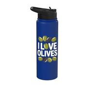 Declaración audaz de I Love Olives Stainless Steel Insulated Water Bottle