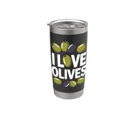 Declaración audaz de I Love Olives Vaso térmico de acero inoxidable de doble pared