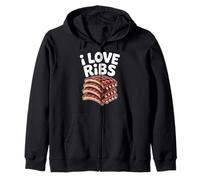 Declaración de barbacoa para entusiastas de las costillas I Love Ribs Sudadera con Capucha