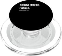 Declaración de cita con versículo bíblico His Love Endures Forever PopSockets PopGrip para MagSafe