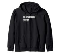 Declaración de cita con versículo bíblico His Love Endures Forever Sudadera con Capucha