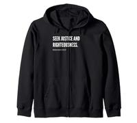 Declaración de cita de versículo bíblico de búsqueda de justicia y rectitud Sudadera con Capucha