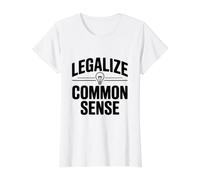 Declaración de empoderamiento de Sentido común de legalización Camiseta gráfica económica, Mujer, Blanco, XL