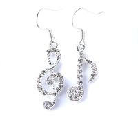 Declaración de Estilo: Pendientes Asimétricos Notas Musicales de Circonita Cubana | Diseño Geométrico Único, Ganchos Ajustables para una Comodidad Suprema | Regalo inolvidable para amantes de la