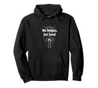 Declaración de fe Religiosa No Religiosa, Solo salvada Sudadera con Capucha, Unisex para Adultos, Negro, M