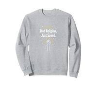 Declaración de fe Religiosa No Religiosa, Solo salvada Sudadera, Unisex para Adultos, Gris Jaspeado, XL