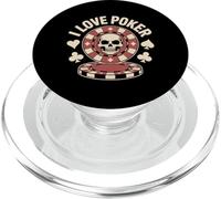 Declaración de fichas de póquer I Love Poker Skull PopSockets PopGrip para MagSafe