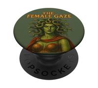 Declaración de mitología feminista del diseño de medusa mirada femenina PopSockets PopGrip Adhesivo