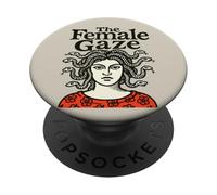 Declaración de mitología feminista del diseño de medusa mirada femenina PopSockets PopGrip Adhesivo