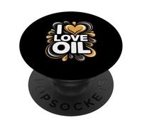Declaración de pasión para entusiastas del Aceite I Love Oil PopSockets PopGrip Adhesivo