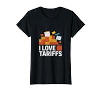 Declaración de política Comercial I Love Tariffs Camiseta gráfica económica, Mujer, Negro, S