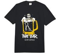 Declaración Divertida de Beber Cerveza The Bar Is My Office Comfort Colors Adult Heavyweight T-Shirt