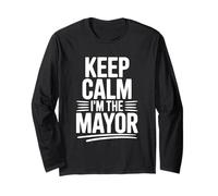 Declaración Divertida de Keep Calm I'm The Mayor Manga Larga
