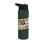Declaración divertida del corazón I Love Tariffs Stainless Steel Insulated Water Bottle