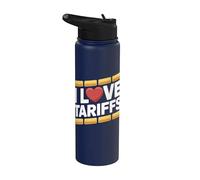 Declaración divertida del corazón I Love Tariffs Stainless Steel Insulated Water Bottle