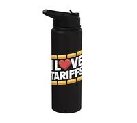Declaración divertida del corazón I Love Tariffs Stainless Steel Insulated Water Bottle