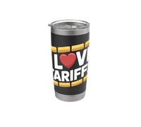 Declaración divertida del corazón I Love Tariffs Vaso térmico de acero inoxidable de doble pared