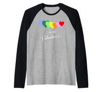 Declaración Elegante para el día de San Valentín corazón Amor ser mi Camiseta Manga Raglan