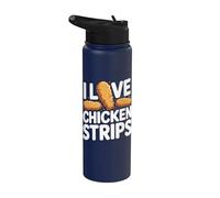 Declaración Foodie de tiras de pollo I Love Stainless Steel Insulated Water Bottle