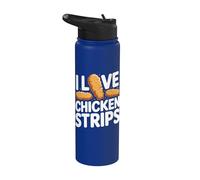 Declaración Foodie de tiras de pollo I Love Stainless Steel Insulated Water Bottle
