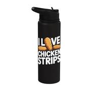 Declaración Foodie de tiras de pollo I Love Stainless Steel Insulated Water Bottle