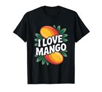 Declaración I Love Mango Bold Tropical Fruit Camiseta gráfica económica, Hombre, Negro, S