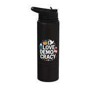 Declaración patriótica de I Love Democracy Stainless Steel Insulated Water Bottle