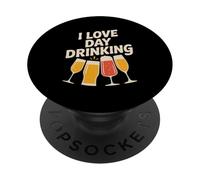 Declaración Social de I Love Day Drinking Fun PopSockets PopGrip Adhesivo
