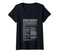 Declaración universal de derechos humanos negro Camiseta Cuello V