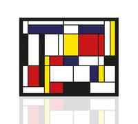 Declea Cuadro homenaje Arte Moderno Mondrian Cuadro Moderno Composición - Obra moderna lista para colgar, marco de madera hecho a mano
