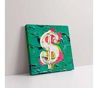 Declea Cuadro moderno estampado glamoroso dólar pop art - decoración moderna para el hogar marco para la sala de estar decoración del hogar