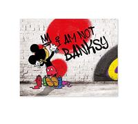 Declea Cuadro moderno estampado glamoroso I am not Banksy - decoración moderna para el hogar marco para el salón decoración del hogar