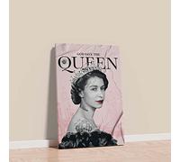 Declea Cuadro moderno estampado glamour Good Save the Queen - decoración moderna para el hogar marco para el salón decoración del hogar