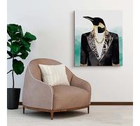 Declea Cuadro moderno estampado Glamour Smoking Penguin - Decoración moderna para el hogar - Cuadro para el salón decoración del hogar
