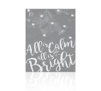 Declea Cuadro moderno sobre lienzo de Navidad All is Bright - Cuadro navideño hecho a mano para decoración de Navidad, 30 x 40 cm