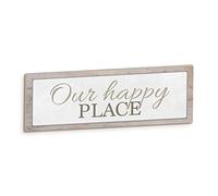 Declea DC059SS23 Tableta Decorativa de Madera Hecha a Mano Nuestro Lugar Feliz