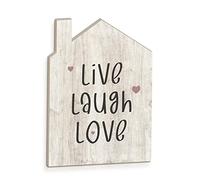 Declea DC077SS23 Tableta Decorativa de Madera Hecha a Mano Live Laugh Love