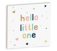 Declea Decoración de madera para habitación infantil Hello little one, formas de madera para colgar o apoyar, decoración de habitación de los niños, decoración de madera para niños, diseño