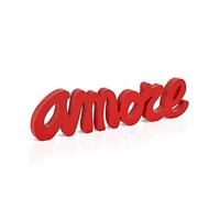 Declea Escrito en Madera Amore - Placa de Madera con la inscripción Amor- Accesorio de decoración para Fiestas de decoración del hogar Design (Rojo, Longitud: 30 cm)