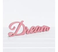 Declea Home Decor Placa decorativa de madera con texto Dream color rosa, decoración de apoyo para cocina, salón, dormitorio, boda