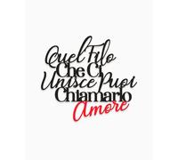 Declea Letras de madera con texto en inglés «Quel filo che ci unive», decoración de pared, decoración moderna, texto en madera