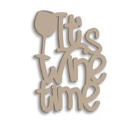 Declea Mural de madera con texto en inglés It's Wine Time para colgar en la cocina, enoteca, bar, hecho a mano
