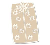 Declea Tableta de Navidad Paquete Regalo Natural. Formas de Madera para Colgar o de pie Hechas a Mano. Idea Original para Decorar el hogar. Diseño