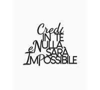 Declea Texto en madera «Credi in Te», decoración de pared, decoración del hogar, frase en madera motivacional