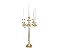 Deco 79 Candelabro Tradicional de Aluminio, portavelas Decorativo para decoración del hogar, Boda, Comedor, Fiesta, 13 Pulgadas de Largo x 13 Pulgadas de Ancho x 24 Pulgadas de Alto, Dorado