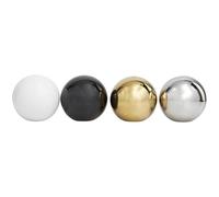 Deco 79 Ceramic Geometric Metallic Small Minimalistic Decorative Ball Orbs & Vase Filler, Set of 4 4" D, Multi Colored