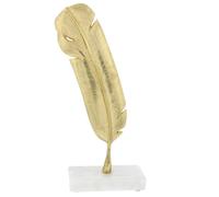 Deco 79 CosmoLiving by Cosmopolitan Escultura de Plumas Doradas, Color Blanco, 2 Pulgadas de Profundidad x 6 Pulgadas de Ancho x 12 Pulgadas de Alto