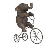 Deco 79 E tica Escultura de Elefante Polystone, 5 x 11 x 14 Pulgadas, Bronce