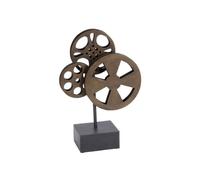Deco 79 Escultura de carretes de película metálica, 11 x 5 x 16 Pulgadas, marrón