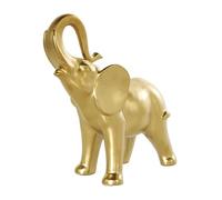 Deco 79 Escultura de pie de Elefante de cerámica, 10 x 4 x 11 Pulgadas, Color Dorado